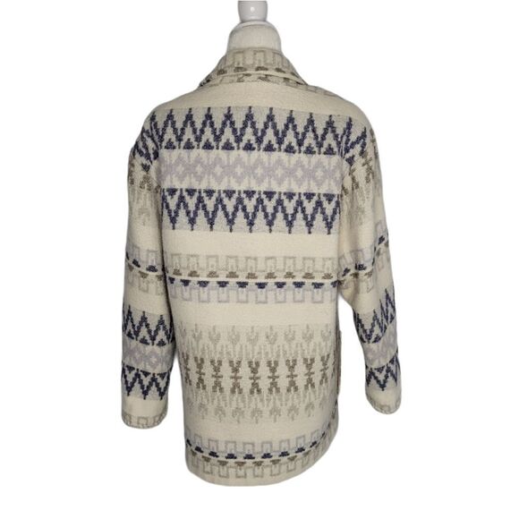 VINTAGE 90s peacoat French County Express wool blend southwestern‎ oversized M - Picture 3 of 15